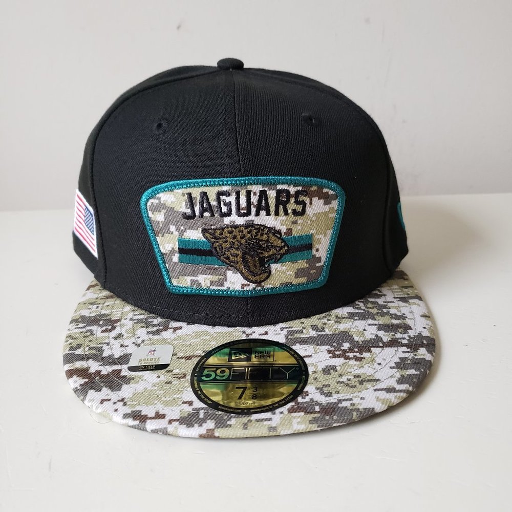 New Era Jacksonville Jaguars Salute to Service 59Fifty Camo Hat Cap Fitted NFL